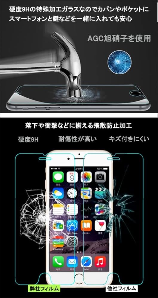 Amazon | KOHU ガラスフィルム 互換品 対応 iPhone8用の iPhone7